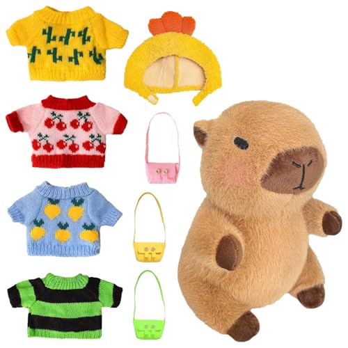 TocaFeank Capybara Plüschtier | Dress Up Capybara Puppe | Süßes Kuscheltier-Capybara-Kissen Mit 8 Kleidungsstücken Und Accessoires | Capybaras Plüschfigur, Stofftiere, Heimdekoration, Partygeschenke TocaFeank Capybara Plüschtier | Dress Up Capybara Puppe | Süßes Kuscheltier-Capybara-Kissen Mit 8 Kleidungsstücken Und Accessoires | Capybaras Plüschfigur, Stofftiere, Heimdekoration, Partygeschenke von TocaFeank