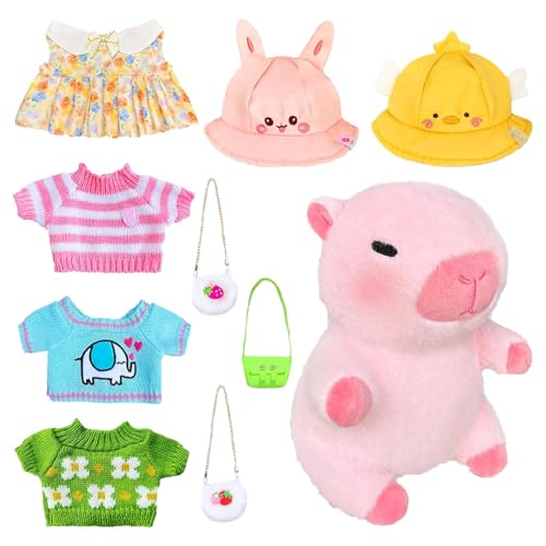 TocaFeank Capybara Plüschtier | Dress Up Capybara Puppe | Süßes Kuscheltier-Capybara-Kissen Mit 8 Kleidungsstücken Und Accessoires | Capybaras Plüschfigur, Stofftiere, Heimdekoration, Partygeschenke TocaFeank Capybara Plüschtier | Dress Up Capybara Puppe | Süßes Kuscheltier-Capybara-Kissen Mit 8 Kleidungsstücken Und Accessoires | Capybaras Plüschfigur, Stofftiere, Heimdekoration, Partygeschenke von TocaFeank