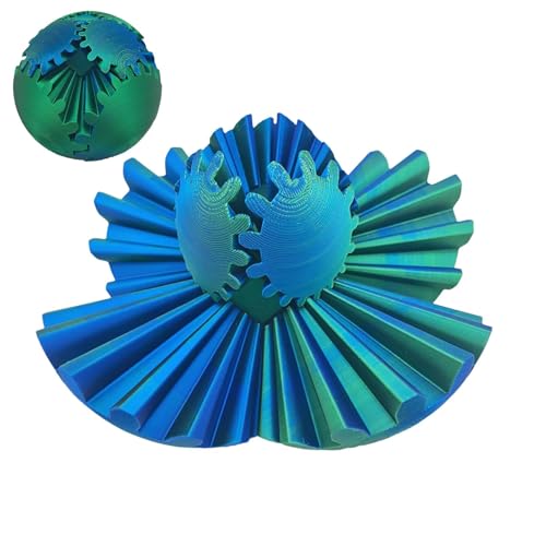 Gear Sphere Spinner Fidget | Steampunk Gear Ball Fidget Toy | -gedruckte Wirbelnde Stressbälle Sensorisches Spielzeug | Gear Balls, Lernspielzeug Partygeschenke für Kinder & Erwachsene (D) von TocaFeank