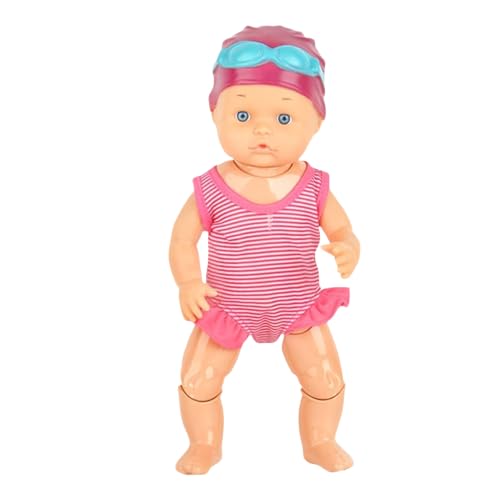 TocaFeank Babypuppe Schwimmen | wasserdichte Schwimmpuppe mit beweglicher Gelenk | Elektrisches Wasser Baby Schwimmpuppe | Sommer Float Fun Waterbabies Puppenspielzeug für Pool/Badezimmerspiel von TocaFeank