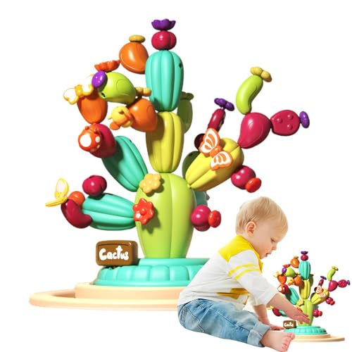 TocaFeank Kaktus-Stapelblöcke, Kaktus-Bausteine, Spielzeug | Niedliche Puzzle-Bausteine ​​in Kaktusform,Montessori-Spielzeug, pädagogisches, farbenfrohes, multifunktionales Kinderspielzeug für von TocaFeank