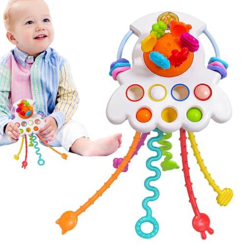 TocaFeank Kleinkind Reise-Pull-String-Spielzeug | Zugschnurspielzeug zur Fähigkeitsentwicklung | Kleinkind-Beißspielzeug, pädagogisches Motorikspielzeug für Jungen, Mädchen, Kinder von TocaFeank