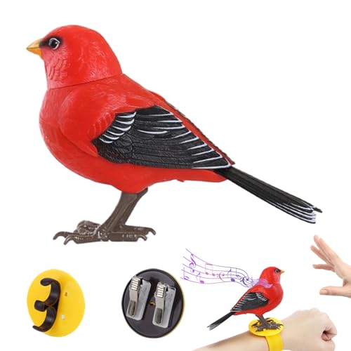 TocaFeank Sprechender Vogel - Kinder Vogel Spielzeug Für Kleinkinder,Realistische Süße Tierfigur Zur Interaktion Mit Sprachfunktion Als Tischdekoration Und Haustierbeschäftigung von TocaFeank