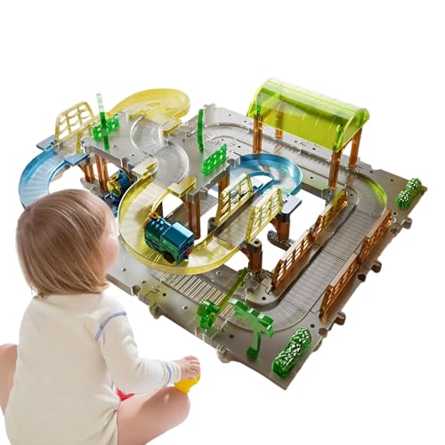 TocaFeank Toddler Zug Set,Elektrisches Eisenbahn Schienenset | Lernspielzeug Für Innenaktivitäten Draußenspiel Stadt Bauernhof Geschenk Weihnachten TocaFeank Toddler Zug Set,Elektrisches Eisenbahn Schienenset | Lernspielzeug Für Innenaktivitäten Draußenspiel Stadt Bauernhof Geschenk Weihnachten von TocaFeank