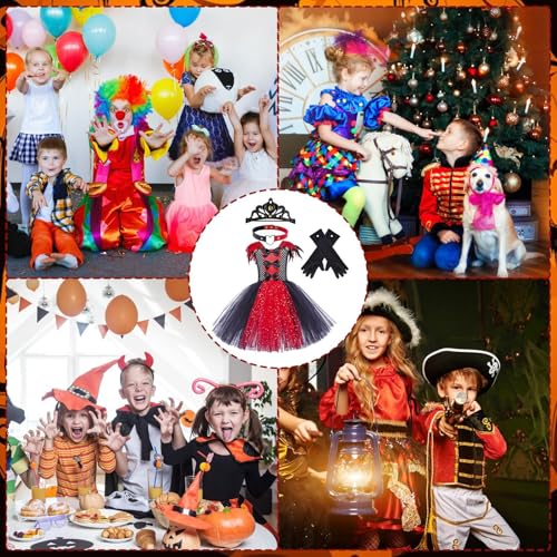 TocaFeank Vampirkleid für Mädchen, Vampirkostüm für Mädchen - Königliches Vampirkostüm für Kinder | Mit Krone, Handschuhen, Halskette, Halloween-Rollenspiel-Kostüm für Kinder, 2–12 Jahre TocaFeank Vampirkleid für Mädchen, Vampirkostüm für Mädchen - Königliches Vampirkostüm für Kinder | Mit Krone, Handschuhen, Halskette, Halloween-Rollenspiel-Kostüm für Kinder, 2–12 Jahre von TocaFeank