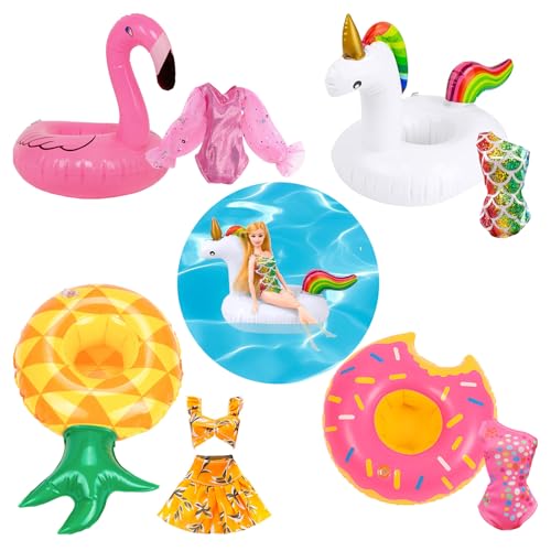 Toclsixz 8 stück Puppenkleidung und zubehör for 30CM Puppen, Puppen schwimmset einschließlich 4-Badeanzug und 4-Schwimmring ,Geburtstagsgeschenke für Mädchen Toclsixz 8 stück Puppenkleidung und zubehör for 30CM Puppen, Puppen schwimmset einschließlich 4-Badeanzug und 4-Schwimmring ,Geburtstagsgeschenke für Mädchen von Toclsixz