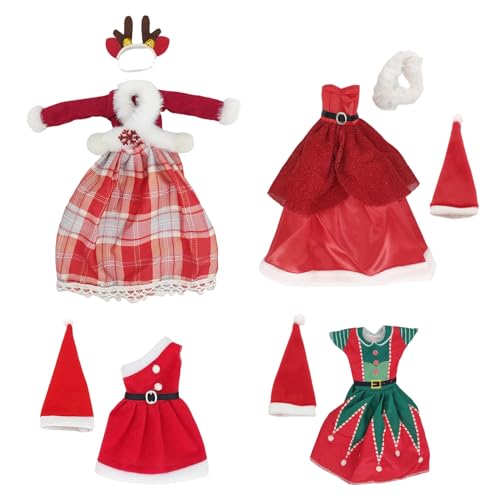 Toclsixz 4 Stück Weihnachten Kleidung für 30 cm Puppen zubehör,enthält Lange Kleider, Hüte, Schuhe (Weihnachten Kleidung) Toclsixz 4 Stück Weihnachten Kleidung für 30 cm Puppen zubehör,enthält Lange Kleider, Hüte, Schuhe (Weihnachten Kleidung) von Toclsixz