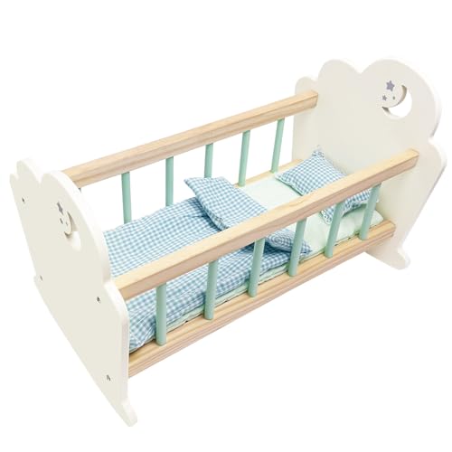 Toclsixz Puppenbett für 43 cm Puppe | Puppenwiege Holz | Puppen Bett zubehör | Geschenk für 3 +Jahre Mädchen Toclsixz Puppenbett für 43 cm Puppe | Puppenwiege Holz | Puppen Bett zubehör | Geschenk für 3 +Jahre Mädchen von Toclsixz