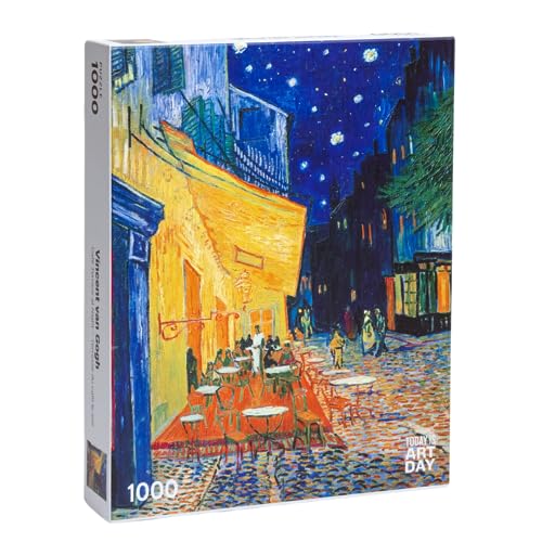 Today is Art Day - Vincent Van Gogh - Cafe Terrasse bei Nacht - Puzzle - 1000 Teile von Today is Art Day