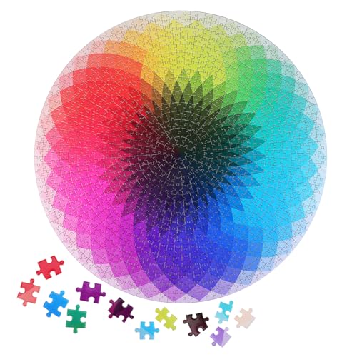 1000Stück Puzzle für Erwachsene Teile Regenbogen Design Einfaches Farbwechsel Rätsel für Freizeit und Dekoration Präzise Verarbeitung von Toddmomy