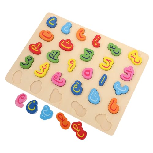 1Satz Arabisch Alphabet Puzzle Pädagogisches Holzspielzeug für Vorschulkinder Lernspiel für Auge Hand Koordination und Kognitive Fähigkeiten Langlebig und Abnutzungsbeständig von Toddmomy