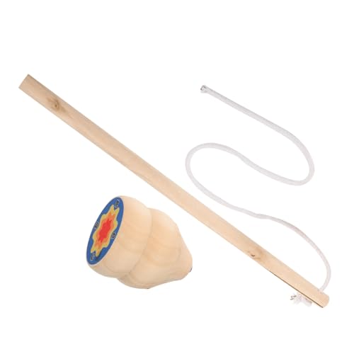 1Satz Holzkreisel Traditionelles Chinesisches Gyroskop mit Natürlichem Design Verschleißfest Fördert Hand Auge Koordination für Nostalgie von Toddmomy