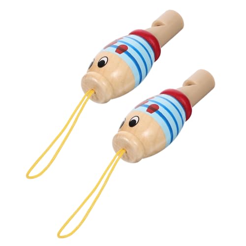2 Stück Holzpfeifen für Kleinkinder Pädagogisches Musikspielzeug für Junge Mädchen für Partys und Spiele für Frühe Bildung und Kreative Entwicklung von Toddmomy