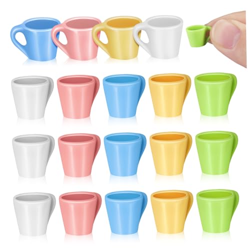 Toddmomy 20 Stück Miniatur Tassen Wasserbecher Zubehör für Puppenhaus Dekoration Realistische Simulation Kleiner Tassen für Kinderzimmer von Toddmomy