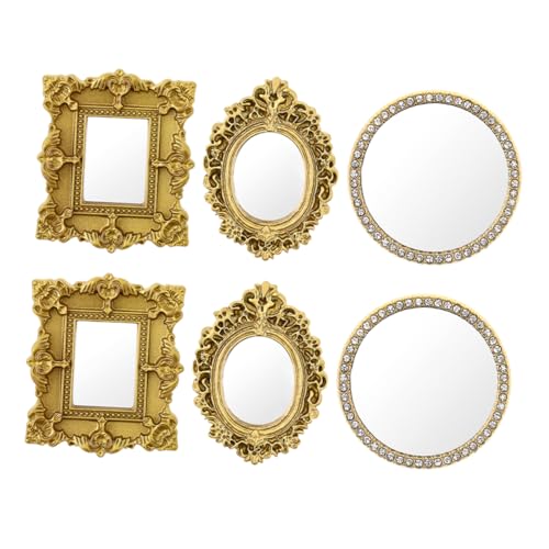 6 Teiliger Barock Puppenhausspiegel 112 Verzierter Minispiegel Aus Kunstharz Mit Antikem Gold Finish – Wanddekoration Im Europäischen Stil Für Viktorianische Puppenhäuser von Toddmomy