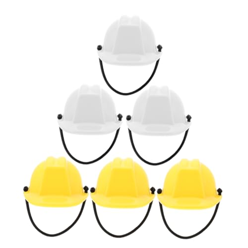 Toddmomy 6 Stück Kleiner Bauhelm Realistische Puppenhelme aus Kunststoff Bauschutzhelme für Kinder und Puppenhaus Dekoration von Toddmomy