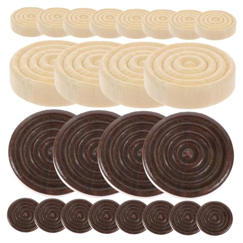 72 Stück Holz Schachspiel Zubehör Holz Dame Spielsteine Runde Internationale Schachfiguren Holzfarbe für Brettspiele Leicht zu Transportieren und Senioren von Toddmomy