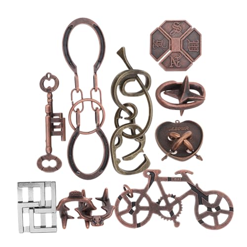 9Stücke Teiliges Metallpuzzle Interlock Rätselspielzeug für Logisches und Problemlösung für Familien und Freunde Fördert Kreativität und Konzentration von Toddmomy