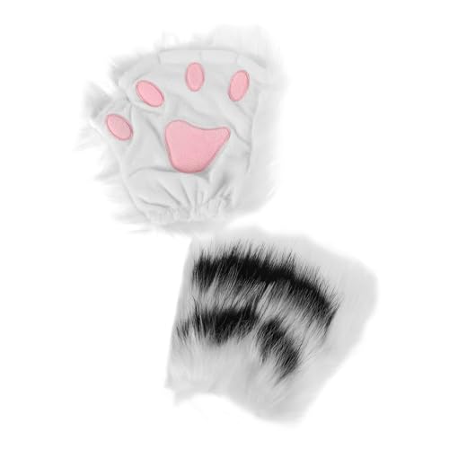 Toddmomy 1 Paar Katzenkrallenhandschuhe Haustierpflegehandschuhe Maskenball Kleid Bühnenauftritt Pfotenhandschuhe Cartoon Handschuhe Flauschige Fäustlinge Haustierhandschuhe von Toddmomy