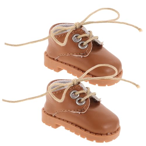 Toddmomy 1 Paar Miniatur Schuhe für Puppen Simulierte Süße Puppenschuhe aus Kunstleder für DIY Dekoration Zubehör für Puppenaccessoires von Toddmomy