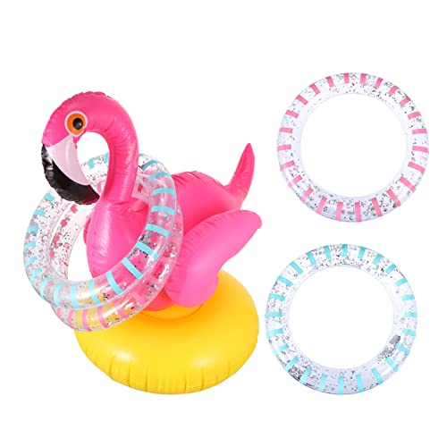 Toddmomy 1 Satz Aufblasbares Poolspielzeug Flamingo Ringwurfspiel für PVC Material Geeignet für Sommerpartys Fördert Hand Augen Koordination und Farbbewusstsein von Toddmomy