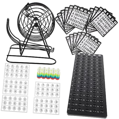 Toddmomy 1 Satz Bingo Spiel Set für Erwachsene Amerikanisches Brettspiel für Partys Spielbrett Kugeln und Chips für Gesellige Zusammenkünfte und Spaß mit Freunden von Toddmomy
