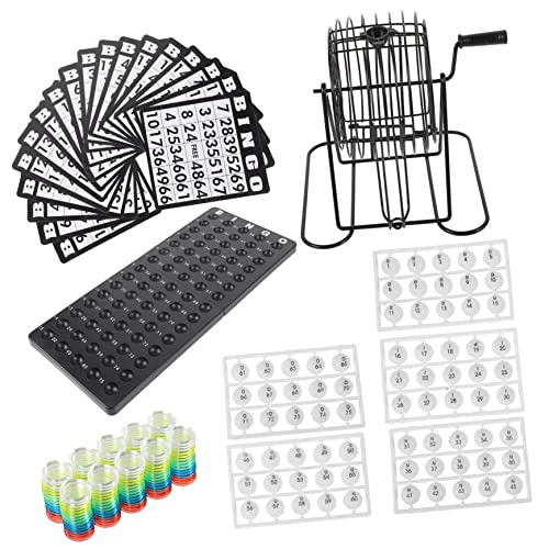 Toddmomy 1 Satz Bingo Spielset für Partys Amerikanisches Brettspiel mit Bingo Trommel Kugeln und Zubehör für Erwachsene für Familien und Turniere Toddmomy 1 Satz Bingo Spielset für Partys Amerikanisches Brettspiel mit Bingo Trommel Kugeln und Zubehör für Erwachsene für Familien und Turniere von Toddmomy