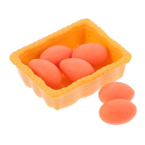 Toddmomy 1 Satz Box -Eiermodell Mini-Eier-Dekore Mini- -Requisiten Mini-Korb-Modell Miniaturkorb und Eier Mini-Hausbedarf Miniatur-Ei- Mini-Ornament Harz Orange von Toddmomy