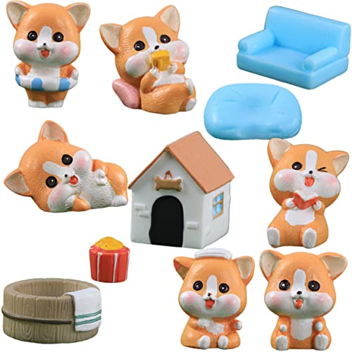 Toddmomy 1satz Niedlichen Corgi-hundeskulpturen Resin Für Miniaturlandschaften Dekorative Figuren Für Schreibtisch Und Für Und von Toddmomy