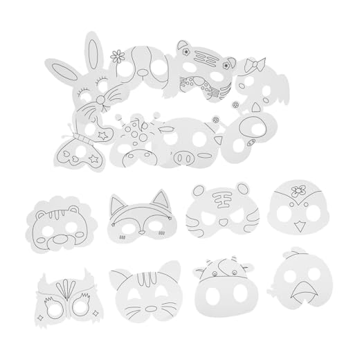 Toddmomy 1 Satz DIY Tiermasken Set für Ausmalmasken für Kreative Bastelstunden für Familienaktivitäten und Partys aus Sicherem Material Fördert Kreativität und Geschicklichkeit von Toddmomy