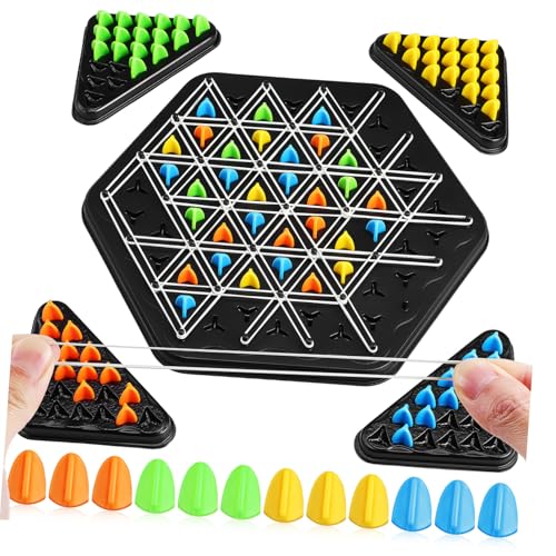 Toddmomy 1 Satz Dreieckskettenschach strategisch Ketten-Dreieck-Spiel Farbe Dreiecksschachspiel dreieckig Brettspiele für den Familienabend Strategie-Brettspiele Plastik von Toddmomy