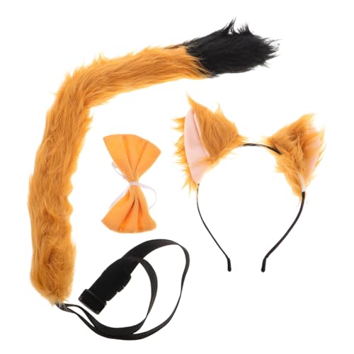 Toddmomy 1 Satz Fuchsohren und für Weiches Kunstpelz Stirnband und Kostümzubehör für Halloween Cosplay und Partys Teiliges Fuchs Kostümset von Toddmomy