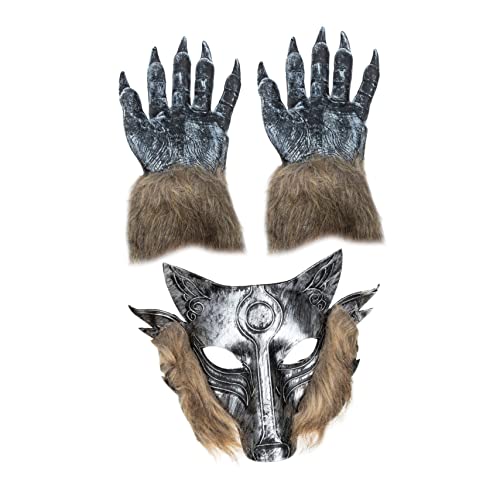 Toddmomy 1 Satz Halloween Wolf Kopfmaske mit Krallen Handschuhen Realistische Horror Maske für Cosplay für Karneval Kostümpartys und Halloween Dekoration Toddmomy 1 Satz Halloween Wolf Kopfmaske mit Krallen Handschuhen Realistische Horror Maske für Cosplay für Karneval Kostümpartys und Halloween Dekoration von Toddmomy