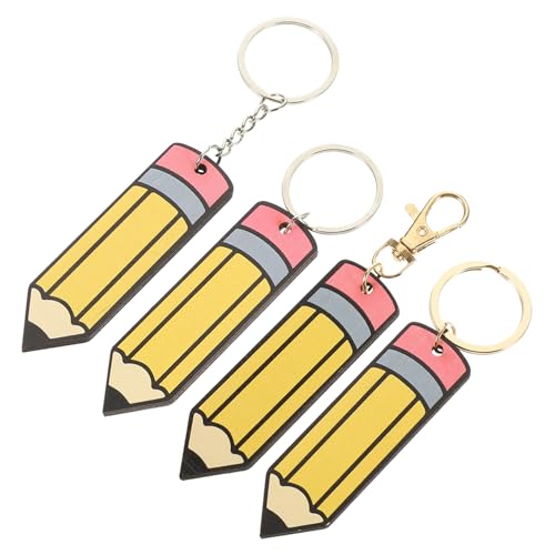 Toddmomy 1 Satz Holz Schlüsselanhänger Bleistiftform Kreative Schlüsselringe Für Taschen Und Schlüssel Für Zu Weihnachten Geburtstagen Feiertagen Und Besonderen Anlässen 4 Stück von Toddmomy
