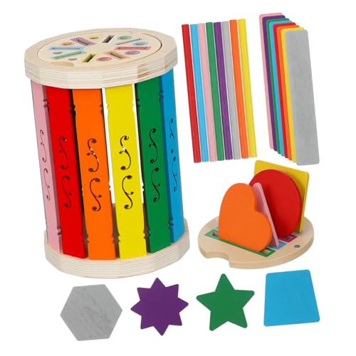 Toddmomy 1 Satz Holzfarbensortierbechern Montessori für Kleinkinder zur Form und Farbzuordnung Leicht und Tragbar Fördert Kognitive Fähigkeiten und Feinmotorik für Unterwegs von Toddmomy