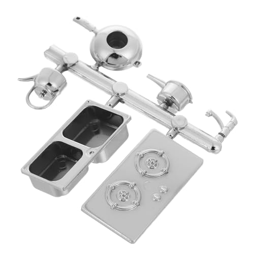 Toddmomy 1 Satz Küchengeschirrsmodell -Requisiten Mini-küchenzubehör Miniatur-küchen-Requisiten Miniatur-küchenartikel Puppenhaus-Requisiten Puppenhaus Küche Dekorationen Abs Silver von Toddmomy