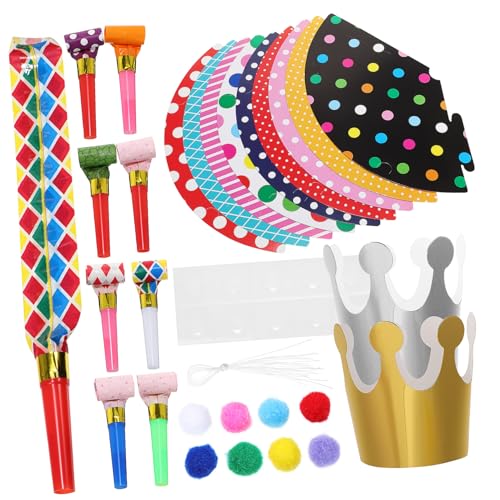 Toddmomy 1 Satz Kunterbunte Partyhüte mit Kegelhüten Papierkronen und Lustigen Blasrohren Geburtstagsdekoration für Kinderfeiern und Familienfeiern Toddmomy 1 Satz Kunterbunte Partyhüte mit Kegelhüten Papierkronen und Lustigen Blasrohren Geburtstagsdekoration für Kinderfeiern und Familienfeiern von Toddmomy