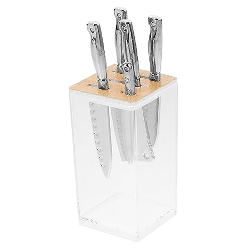 Toddmomy 1satz Miniatur Küchenmesser Dekorative Zubehör Dollhouse Spielzeug Mit Holzfarbenem Messerblock Für Miniatur Szenen Und Projekte von Toddmomy