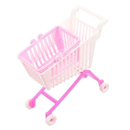 Toddmomy Kleiner Einkaufswagen Modell für Kinder Supermarkt Handwagen Spielzeug Kleiner Trolley für Rollenspiele und Heimdekoration für Aufbewahrung von Kleinigkeiten 16cm von Toddmomy