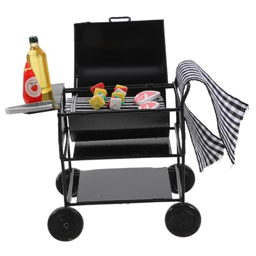 Toddmomy 1 Satz Mini-Grill Puppenhaus-Grill Mini-Hausgrill Puppenhaus-Dekore Puppenhauszubehör Picknick Legierung Black von Toddmomy