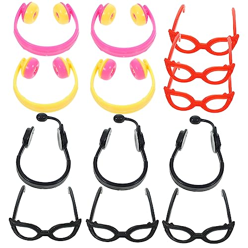 Toddmomy 1 Satz Mini -Kopfhörer Brillenspielzeug deko gläser Puppen-Anzieh-Kopfhörer Puppen-Headset-Requisiten mädchen Puppe Brille Puppenbrille, Plastik von Toddmomy