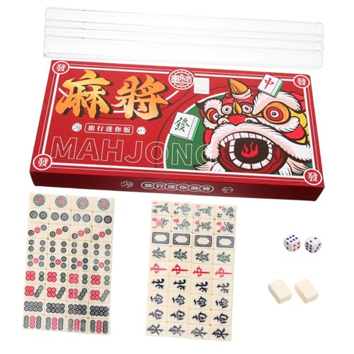 Toddmomy 1 Satz Mini Mahjong Set Tragbares Mahjong Spielset für Reisen für Freunde und Familie für Partys und Freizeitaktivitäten Hochwertige Verarbeitung mit Klaren Fliesen von Toddmomy