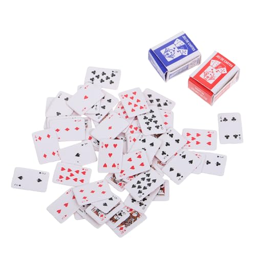 Toddmomy 1 Satz Mini-Spielkarten Kleine Spielkarten Spielkartenornament Miniatursachen Mini-Dinge Miniaturspiele Minikarten Minature Dinge Miniatur-Dinge Kleine Spiele Minispiele Karton von Toddmomy