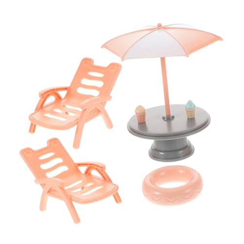 Toddmomy 1 Satz Miniatur Strandstuhl Set für Realistische Strandspielzeug Dekorationen für Puppenhaus Vielseitige Strandaccessoires für Kreative Szenen Teiliges Set mit Feiner Verarbeitung von Toddmomy