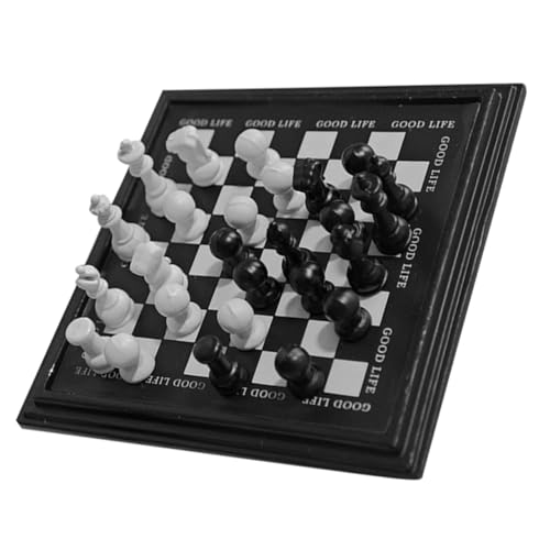Toddmomy 1 Satz Miniatur-schachbrettmodell Mini-schachmodell Puppenhausmöbelzubehör Miniaturschachspiel Miniatur Schachbrett Puppenhaus-brettspiele Magnet Schachbrett Legierung von Toddmomy