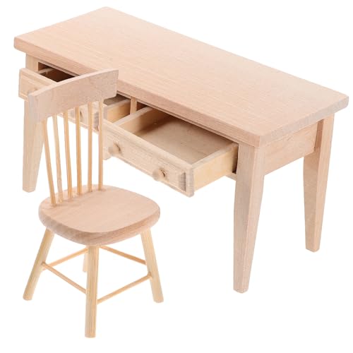 Toddmomy 1 Satz Miniaturmöbel Set für Puppenhaus Hochdetaillierter Tisch und Stühle aus Holz für Kreative Spielwelten und Dekoration Sicheres Design für Endlosen Spaß und Fantasie von Toddmomy