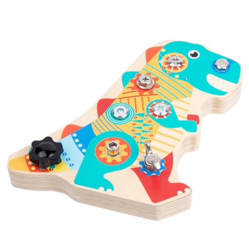 Toddmomy 1 Satz Montessori Dinosaurier Schraubendreher Brett Wiederverwendbares Lernspielzeug für Fördert Feinmotorik und Intelligenz Sicheres Holzmaterial für Eltern Junge Mädchen von Toddmomy