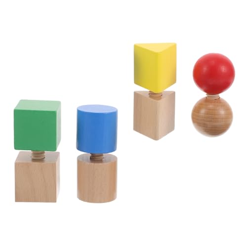 Toddmomy 1 Satz Nut -kombinationsspielzeug Formsortierer Puzzle-Brett Stapelspielzeug Für Babys Stapler Stielspielzeug Stapeln Bauen Stamm Holz von Toddmomy