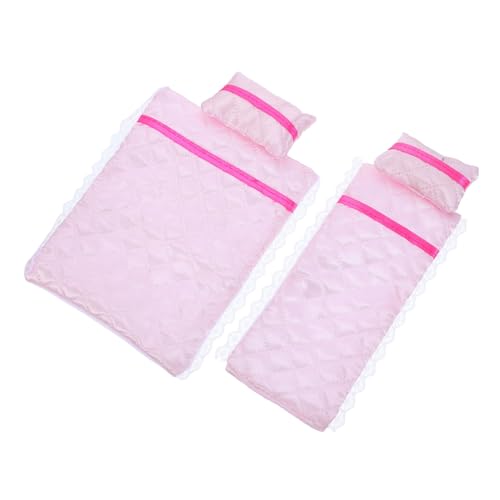 Toddmomy 1 Satz Puppe Baumwollkissenbezug Puppenhauszubehör Puppenhausrahmen Puppenhaus-schlafzimmermöbel Miniatur -schlafzimmermöbel Puppenhausdecke Bettzubehör Puppenhausbett Stoff Rosa von Toddmomy
