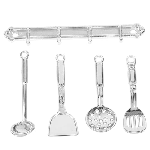 Toddmomy 1 Satz Puppenhaus Küchenset Mini- -küchengerät Mini-puppenhaus- Kleine Küchenutensilien Miniatur-möbelzubehör Puppenstuben-küchenutensilien Silver Metall von Toddmomy